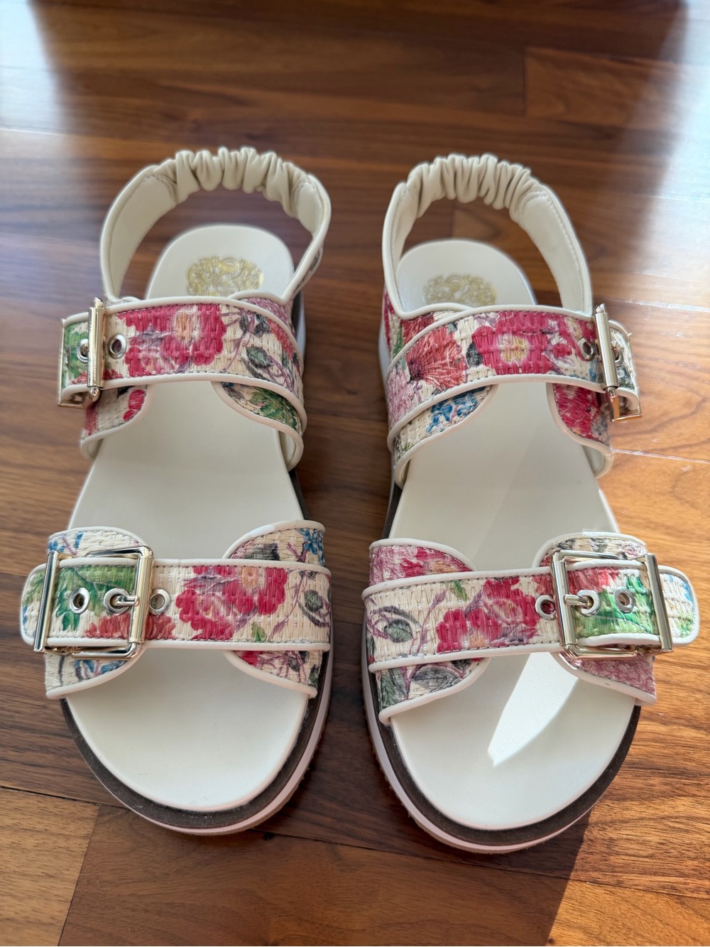 Vince Camuto Anivay Floral Floret Garden Platform Sandals Pink Cream  Size 8  39